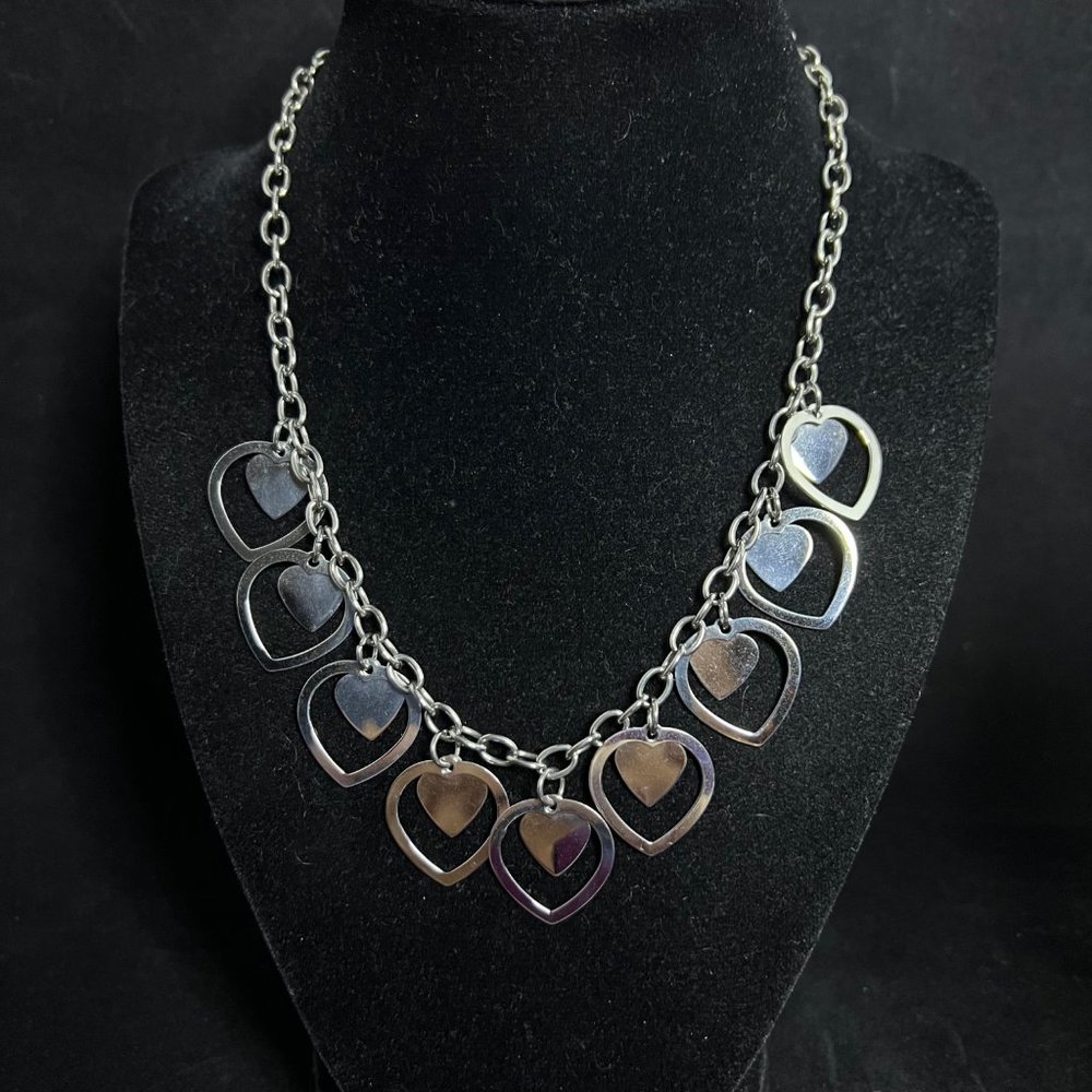 Vintage Milor Stainless Steel Heart Necklace (2760)